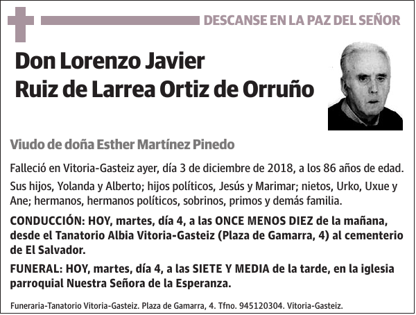 Lorenzo Javier Ruiz de Larrea Ortiz de Orruño