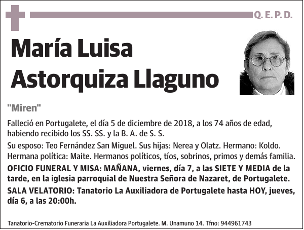 María Luisa Astorquiza Llaguno