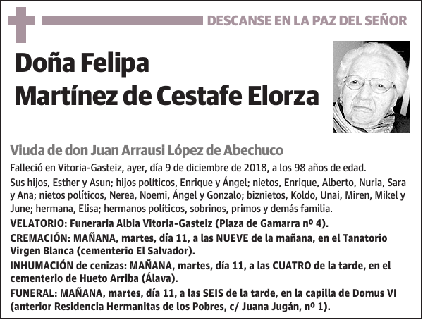 Felipa Martínez de Cestafe Elorza