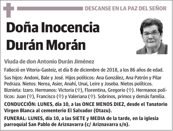 Inocencia Durán Morán