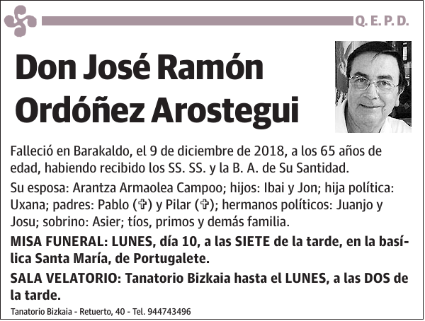 José Ramón Ordóñez Arostegui