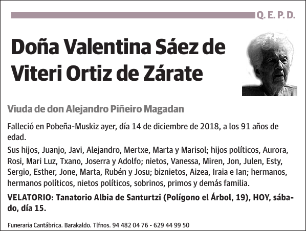 Valentina Sáez de Viteri Ortiz de Zárate