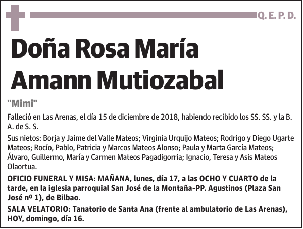 Rosa María Amann Mutiozabal