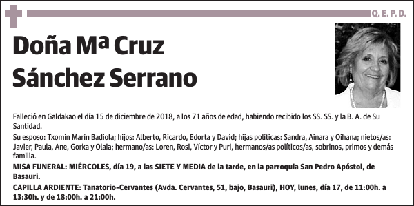 Mª Cruz Sánchez Serrano