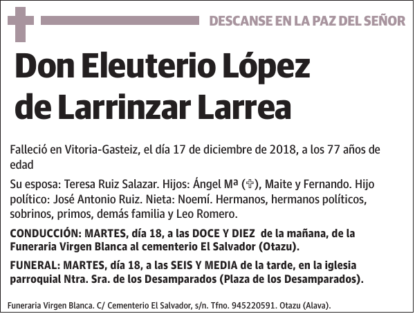 Eleuterio López de Larrinzar Larrea