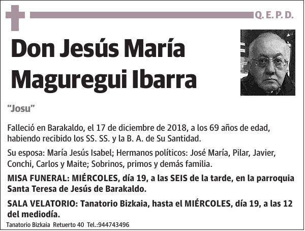 Jesús María Maguregui Ibarra Josu