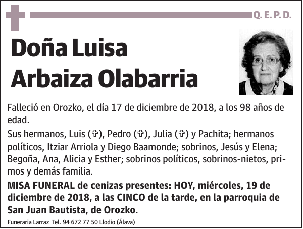 Luisa Arbaiza Olabarria