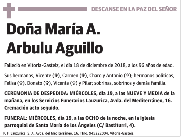 María A. Arbulu Aguillo