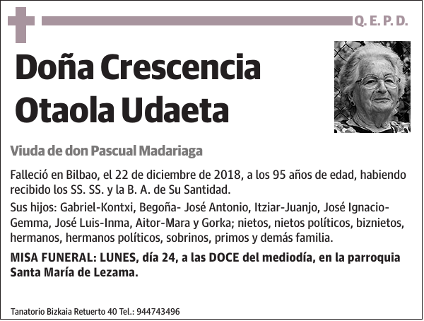 Crescencia Otaola Udaeta