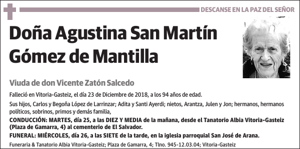 Agustina San Martín Gómez de Mantilla