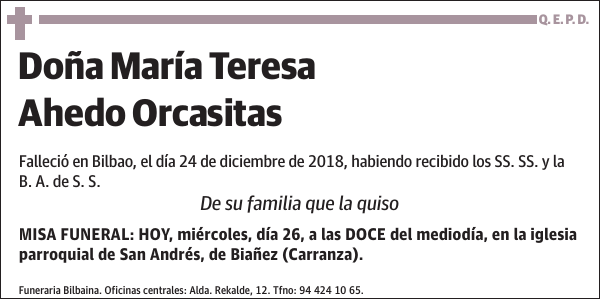 María Teresa Ahedo Orcasitas