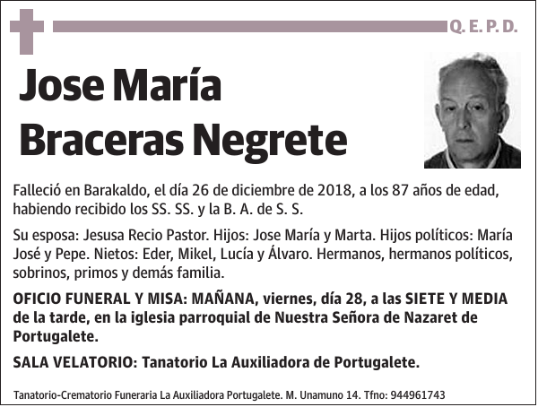 Jose María Braceras Negrete