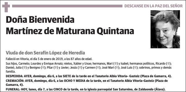 Bienvenida Martínez de Maturana Quintana