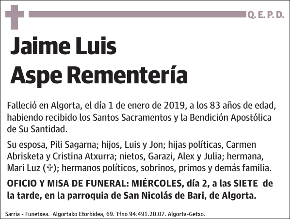 Jaime Luis Aspe Rementería