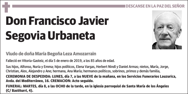 Francisco Javier Segovia Urbaneta