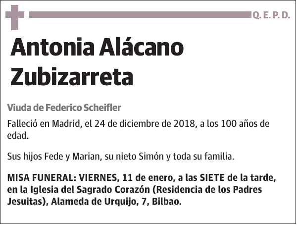 Antonia Alácano Zubizarreta