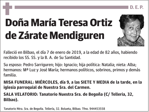 María Teresa Ortiz de Zárate Mendiguren