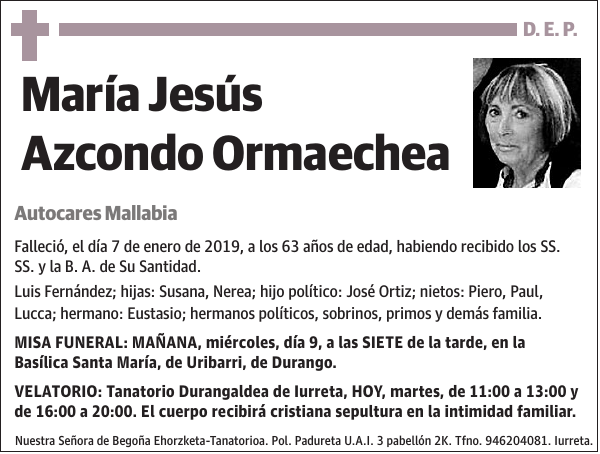 María Jesús Azcondo Ormaechea