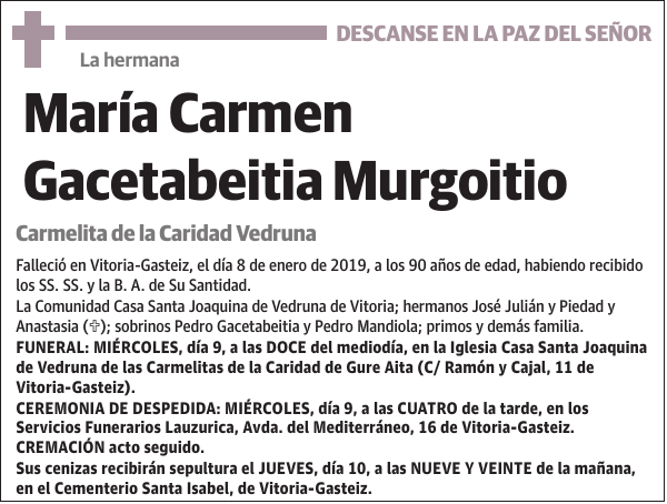 María Carmen Gacetabeitia Murgoitio