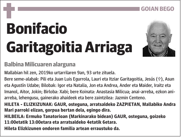 Bonifacio Garitagoitia Arriaga