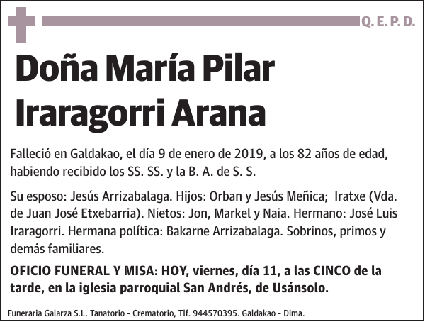 María Pilar Iraragorri Arana