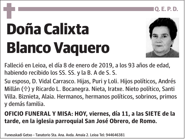 Calixta Blanco Vaquero