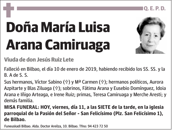 María Luisa Arana Camiruaga