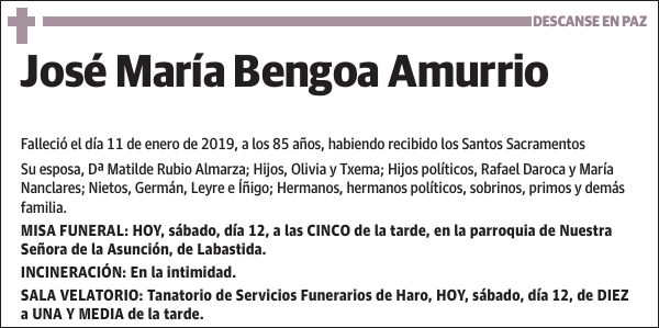 José María Bengoa Amurrio