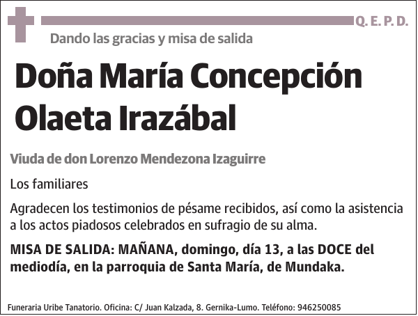 María Concepción Olaeta Irazábal