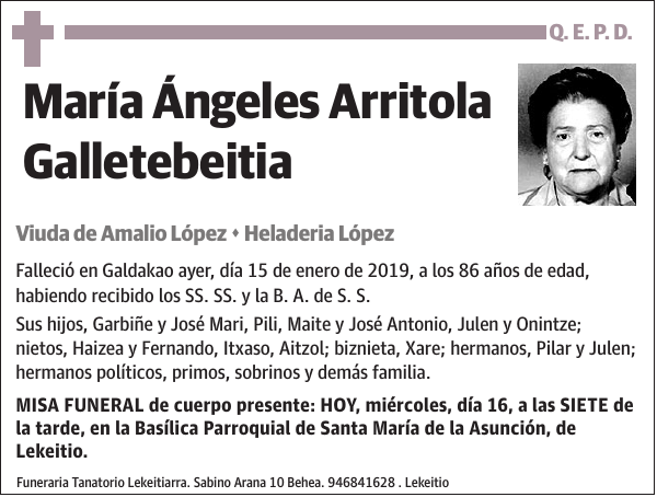 María Ángeles Arritola Galletebeitia