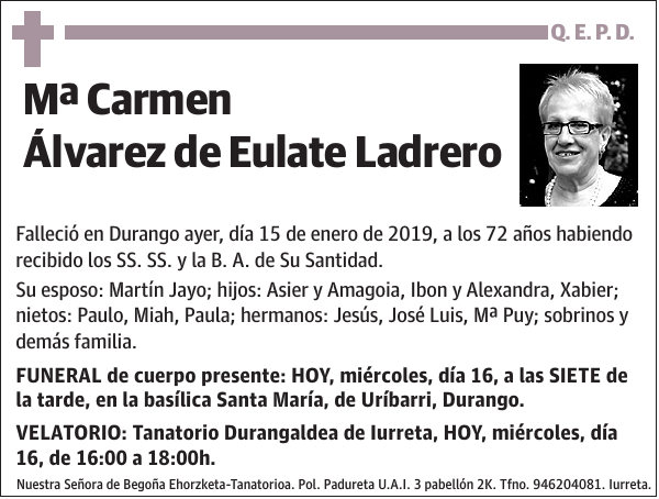 Mª Carmen Álvarez de Eulate Ladrero