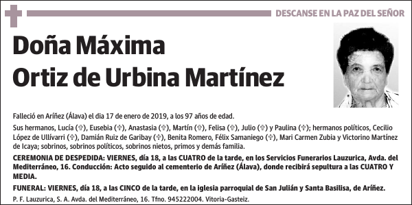 Máxima Ortiz de Urbina Martínez