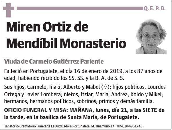 Miren Ortiz de Mendíbil Monasterio