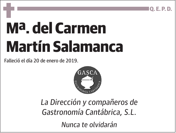 Mª. del Carmen Martín Salamanca