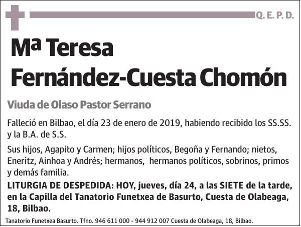 Mª Teresa Fernández-Cuesta Chomón