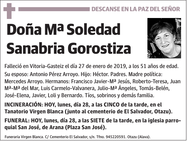 Mª Soledad Sanabria Gorostiza