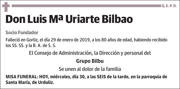 Luis Mª Uriarte Bilbao