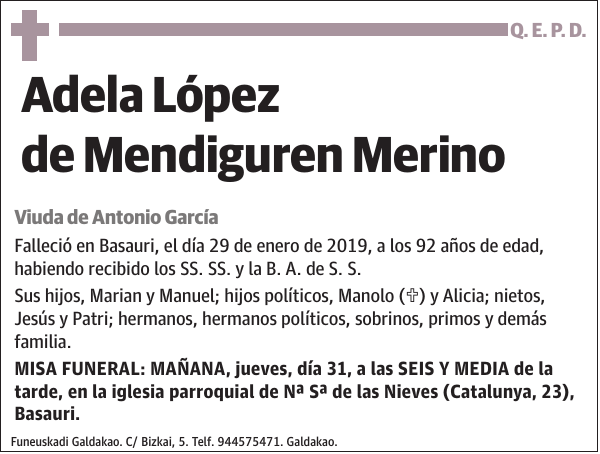 Adela López de Mendiguren Merino