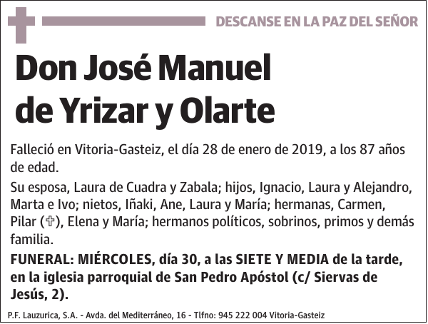 José Manuel de Yrizar y Olarte