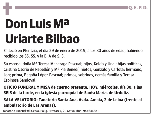 Luis Mª Uriarte Bilbao