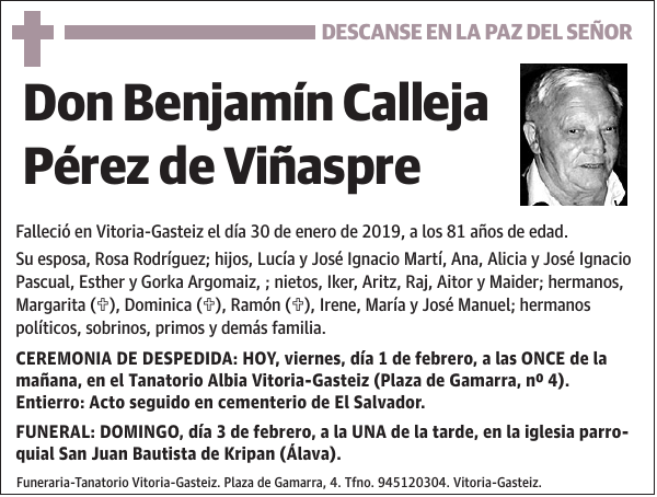 Benjamín Calleja Pérez de Viñaspre