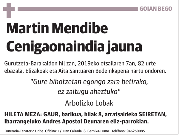 Martin Mendibe Cenigaonaindia