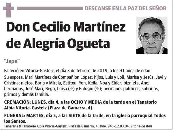 Cecilio Martínez de Alegría Ogueta