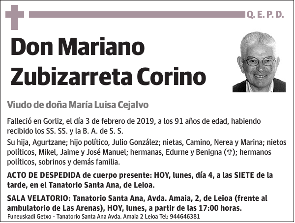 Mariano Zubizarreta Corino