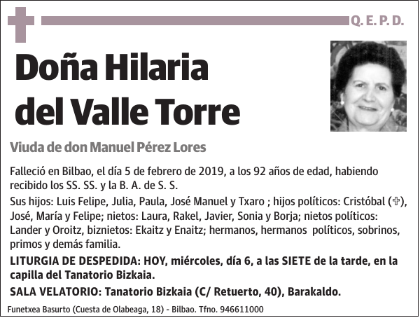 Hilaria del Valle Torre