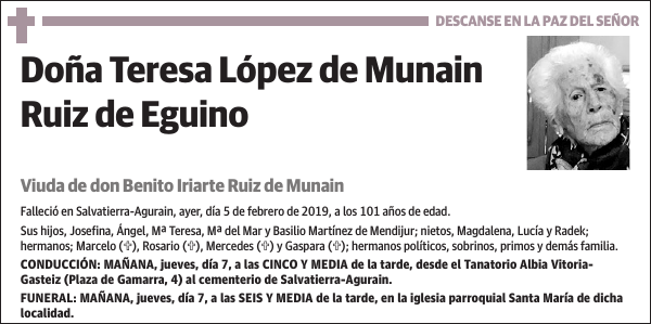 Teresa López de Munain Ruiz de Eguino