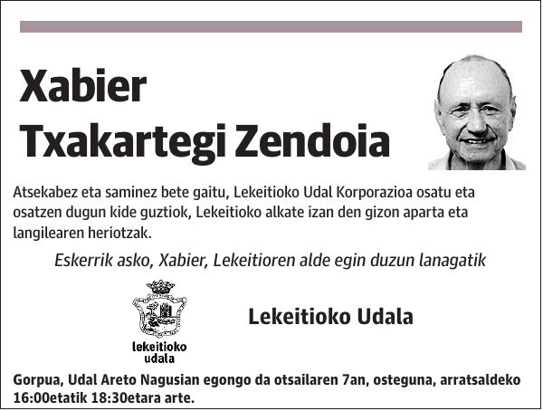 Xabier Txakartegi Zendoia