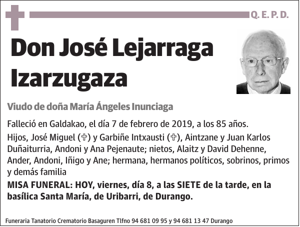 José Lejarraga Izarzugaza