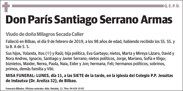 París Santiago Serrano Armas