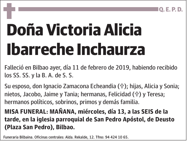 Victoria Alicia Ibarreche Inchaurza